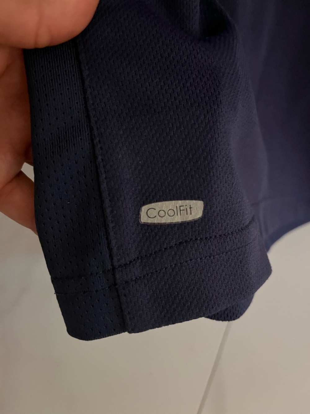 ALO Coolfit Men's Navy Polo with Orange Piping size M - Picture 6 of 7